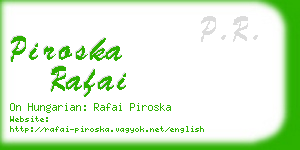 piroska rafai business card